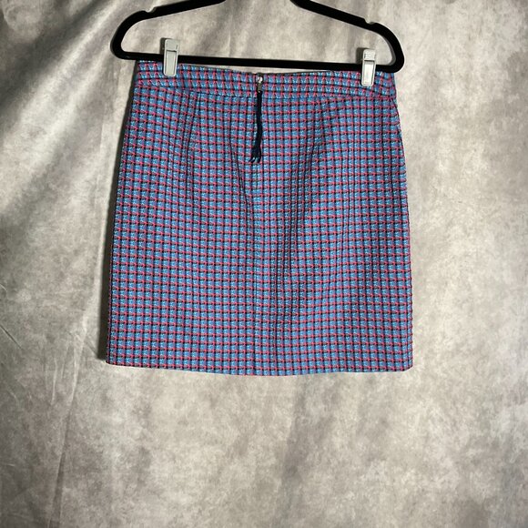 MARC BY MARC JACOBS Skirt - Clover Check - EUC Pink Blue Mini Size 8 Pencil - Picture 3 of 3